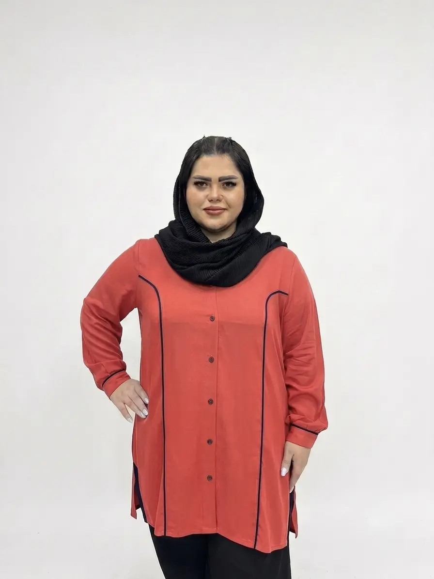 مانتو سایز بزرگ زنانه مدل طرح عصایی (در ۶ رنگ متنوع)